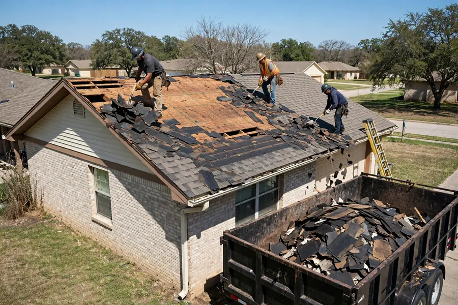 Tear-off and deck repair