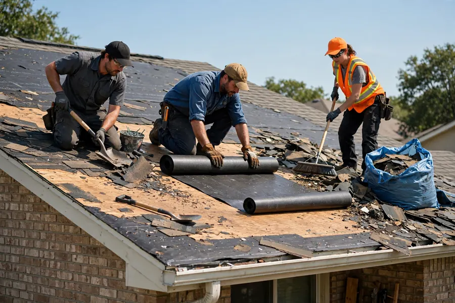 Tear-off and underlayment