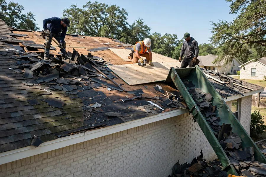 Tear-off and deck repair