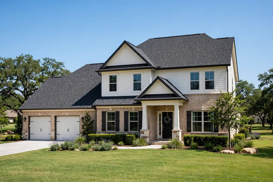 Suburban home with a new architectural shingle roof