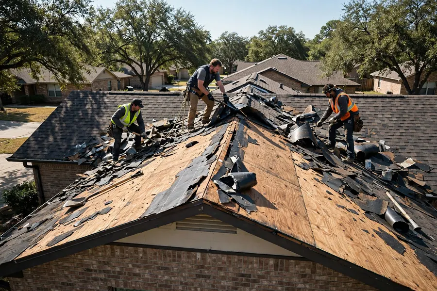 Strip the old roofing