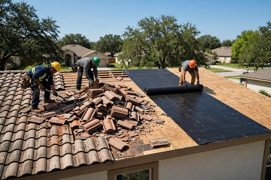 Tear-off and underlayment