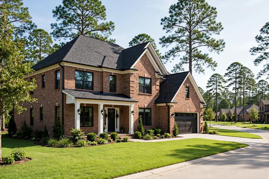 Brick home in Spring, Texas with a newly replaced architectural shingle roof